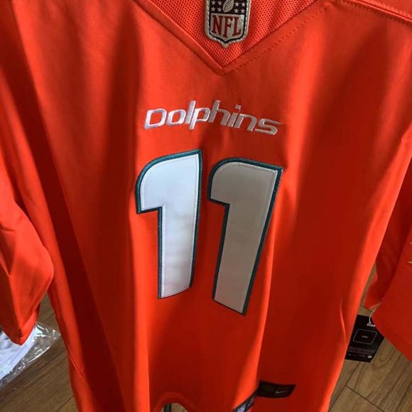 Miami Dolphins #1 Devante Parker Red Rush Legends Jersey - Picture 5 of 10